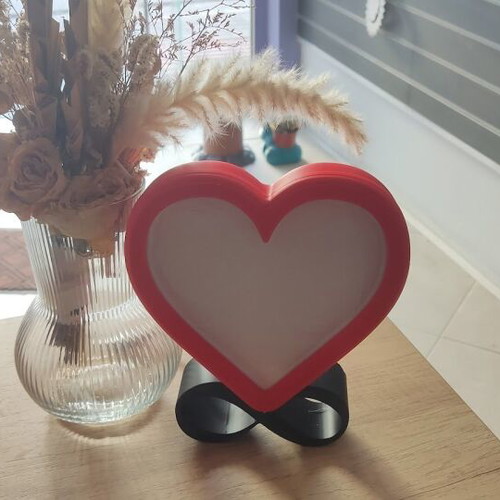 Personalized Heart-Shaped Lithophane Lamp made to order