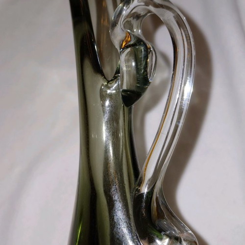 Murano decorative pitcher used, gray flower vase