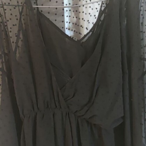 Zara shirt lingerie style with 3/4 sleeves, like new, black, size S