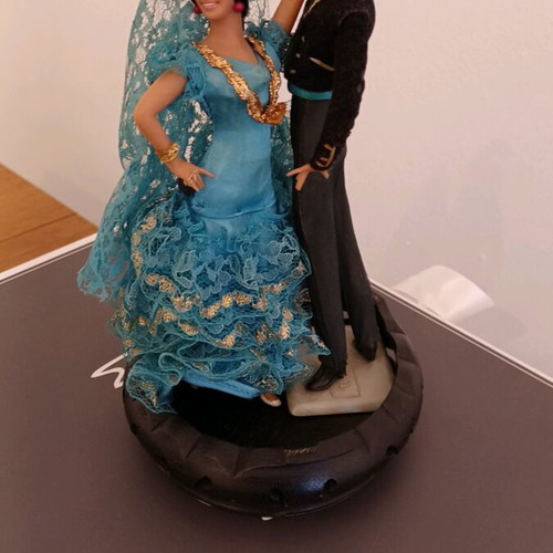 Spanish dancer figures used, set of 2 with base