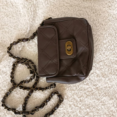 Brown crossbody bag with chain like new