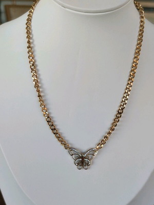 Steel necklace gold color new