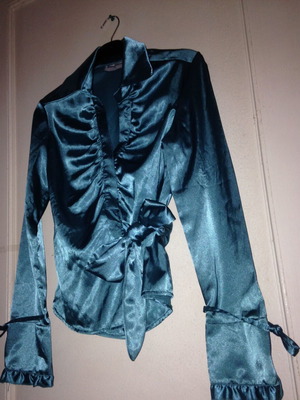 Benissimo satin shirt petrol used
