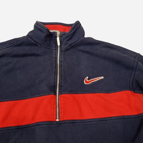 Nike quarter-zip sweatshirt used, vintage navy and red colorblock
