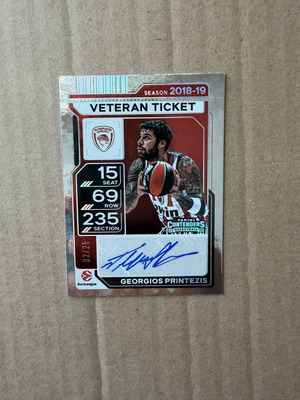 Panini EuroLeague Contenders Georgios Printezis αυτόγραφο κάρτα σαν καινούργιο