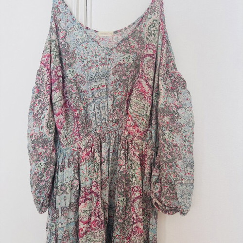 Oysho Boho Maxi Dress like new with colorful pink and blue pattern