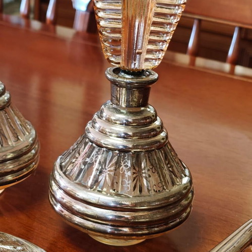 Vintage vanity set used, 5 pieces