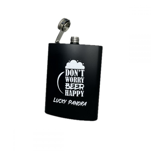 Lucky Panora stainless steel flask 240ml new, black steel