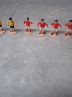 Football player figures used, pack of 6, AEK Olympiakos 1970s-1980s