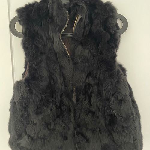 Fur vest used, black, size L