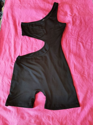 Asymmetric one-piece swimsuit like new, black, size S-L