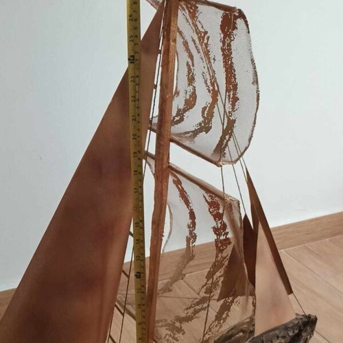 Handmade decorative sailboat from driftwood Morfes Tesis 70-75cm like new