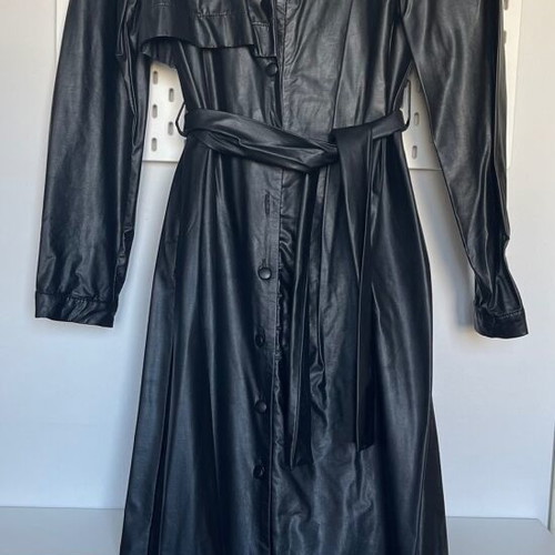 Chaton midi vegan leather dress like new, black, size M
