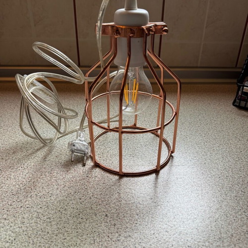 Lamp bronze/copper like new with transparent cable and switch