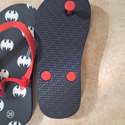 Marvel children's flip-flops size 28, blue and red