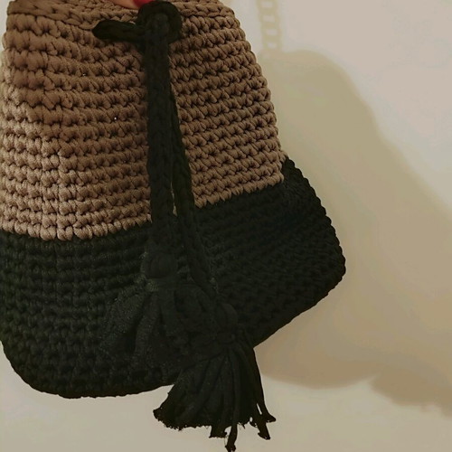 Women's shoulder bag new handmade black and beige