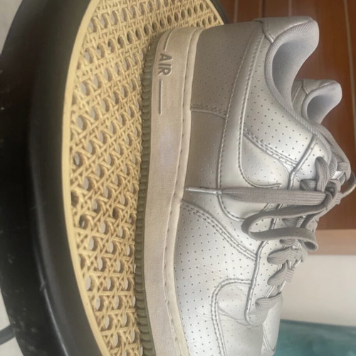 Nike Airforce 1 sneakers, silver, size 41