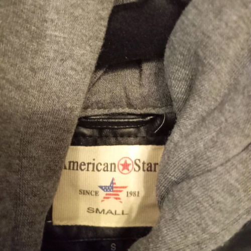 Leather jacket men's American star new, black and grey, size S