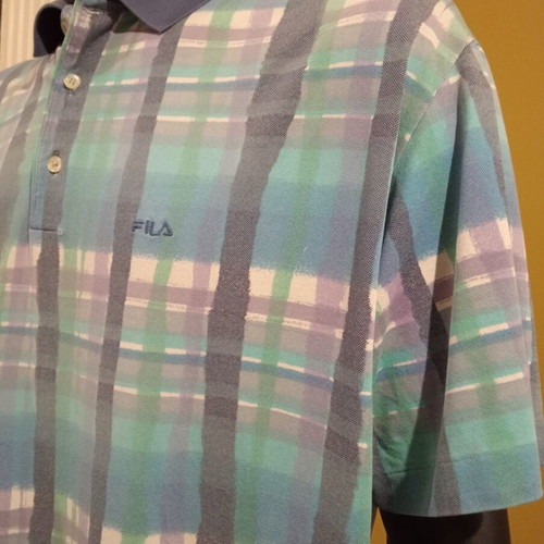 Fila vintage polo shirt XXL made in Italy used, multicolor