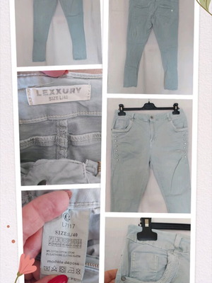 Γυναικεία μαρκαρισμένα τζιν Lexxury με πέτρες, σαν καινούργια, μέγεθος L-2XL