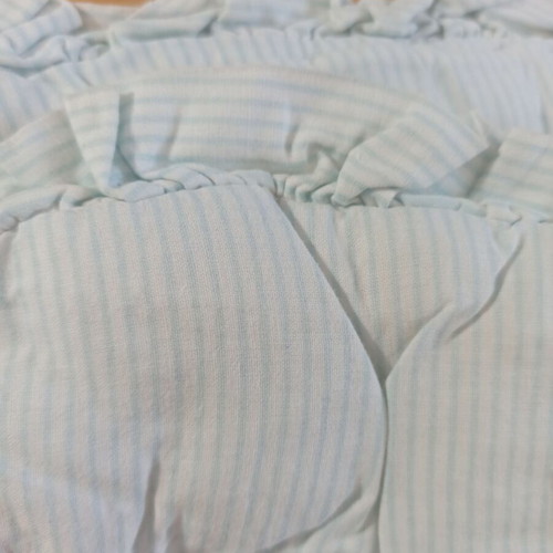 Baby crib bumpers used, pack of 2, soft blue striped