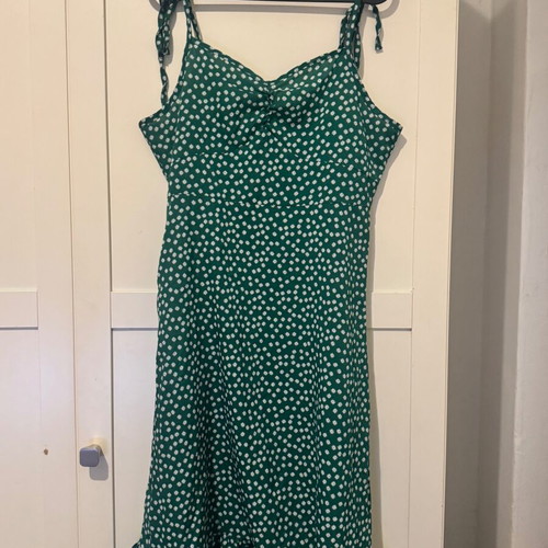 green flower dress shein SHEIN Womens Long Sleeve Sheath Dress UK 14 Medium Green Floral Polyester main image 0