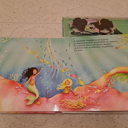 Children's activity books set used, 3 stories with puzzles and magnets