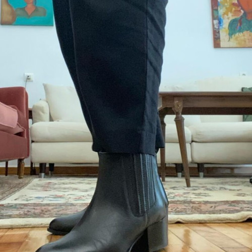 Tsouderos leather boots like new, size 38, black