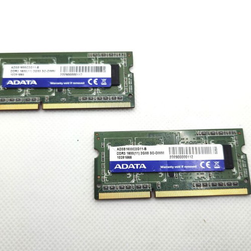 ADATA DDR3 2GB 1600MHz SO-DIMM Laptop RAM like new, 2-piece set