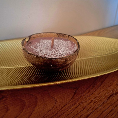 Aromatic candle new, long-lasting in natural coconut