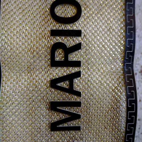 Mario N & F heat transfer patch new, size 26x8 cm