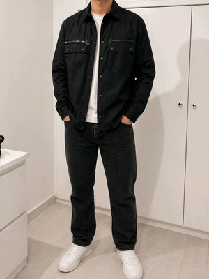 Zara black waterproof jacket overshirt S like new