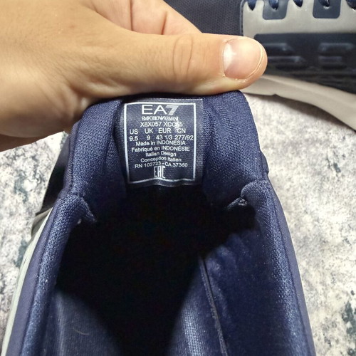EA7 Emporio Armani Sneakers used, navy blue and white, EU 43 1/3