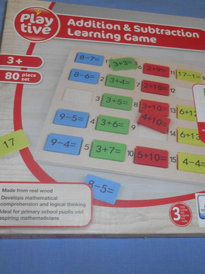 Playtive addition and subtraction learning game like new, wooden set