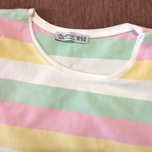 Summer T-shirt with colorful stripes