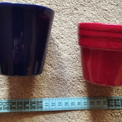 Ceramic kaspó set of 2 mini pots for cacti, new