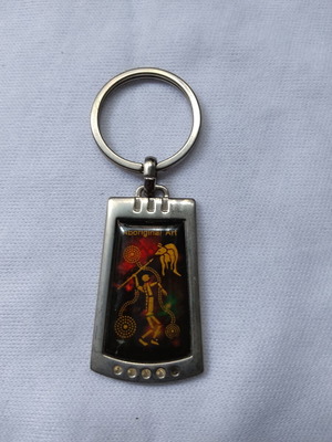 Aboriginal Art souvenir keychain from Australia used, vintage
