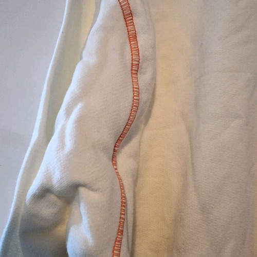 Cotton blouse new, large size, white and beige with design without shoulder pads