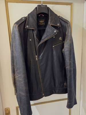 Vintage RAGER Lamb Leather Jacket used, size 50, made in Italy