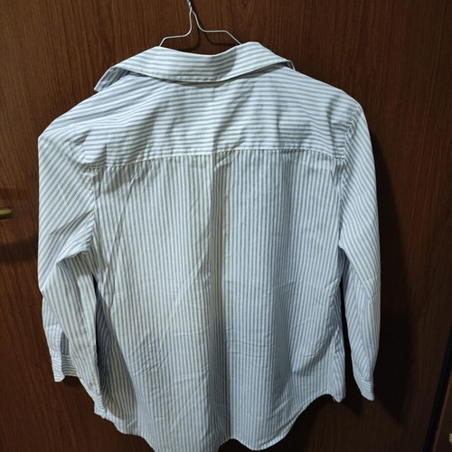 Striped Zara Basic shirt used, size M, white and blue