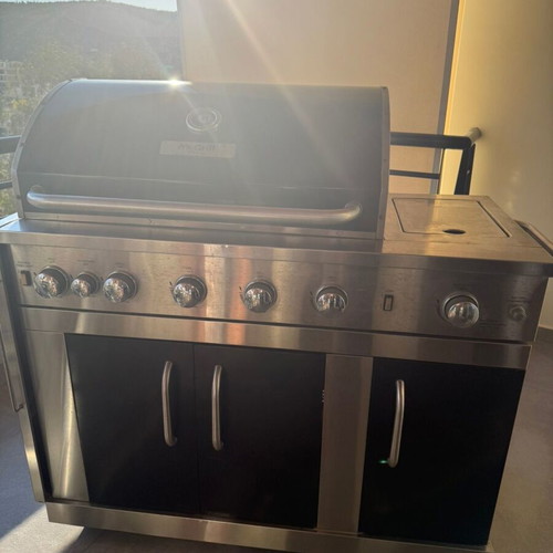Mr Grill Me barbecue refurbished with hood and rotisserie