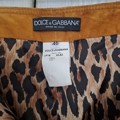 Dolce & Gabbana leather pants size M like new, mustard color