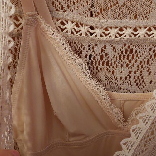 Impressive lace dress and fitted dress, new, grey-beige XS-S