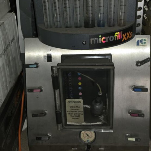Jettec Microfill XXs machine used for professional ink cartridge refilling