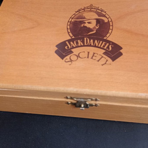 Jack Daniel's Society wooden collectible box vintage 90s, like new
