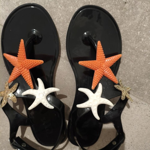 Exe Vintage Jelly Sandals Starfish Design Size 37 Like New