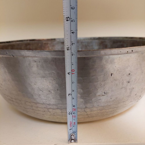 Antique copper pot used, engraved year 1956, collectible