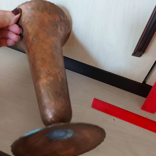 Copper vase used, handmade decorative item