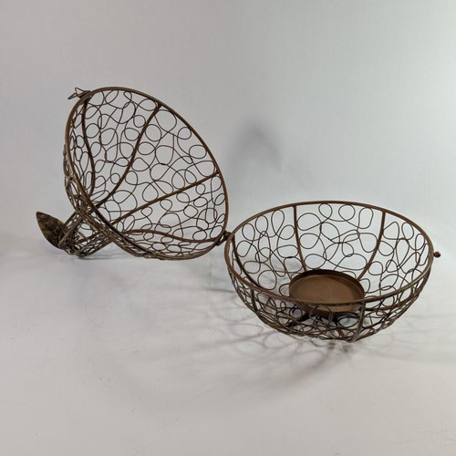 Decorative metal pumpkin used 33cm with candle