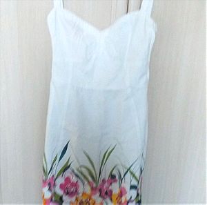 Λευκό λουλουδάτο φόρεμα Laura Ashley No 42